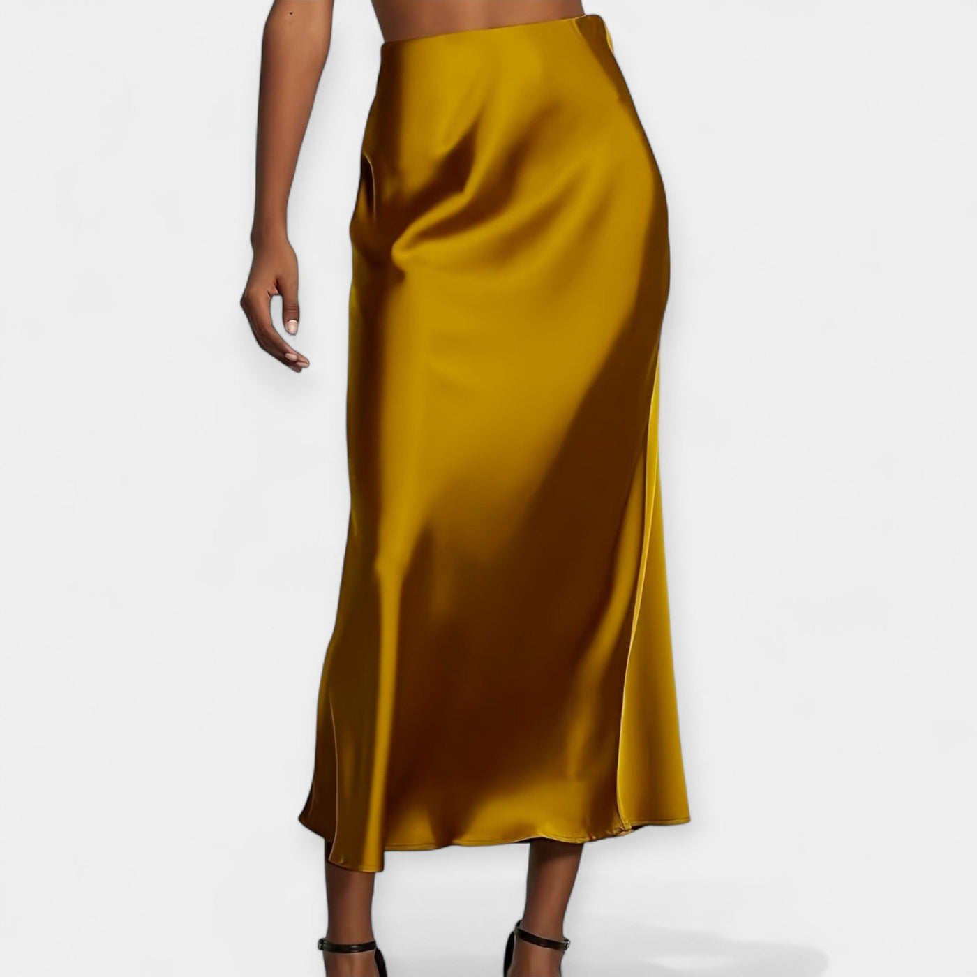 High-waisted midi skirt