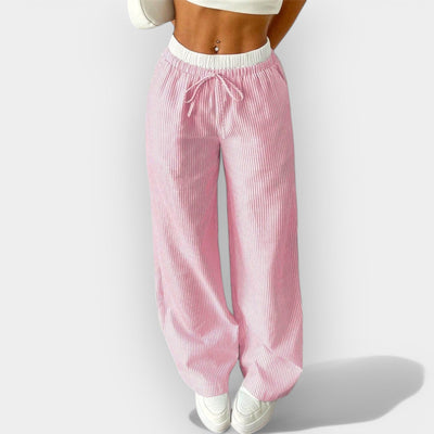 Wide striped trousers