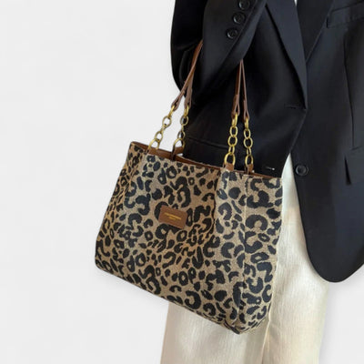 Animal print shoulder bag