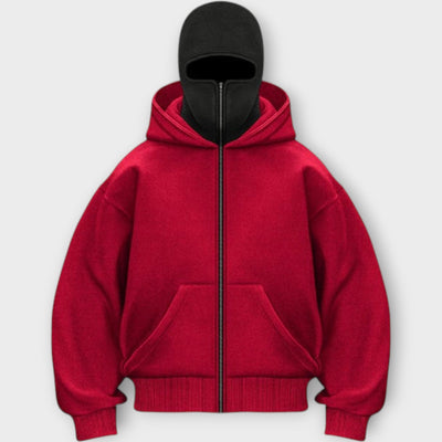 Hooded sweatshirt with front zip