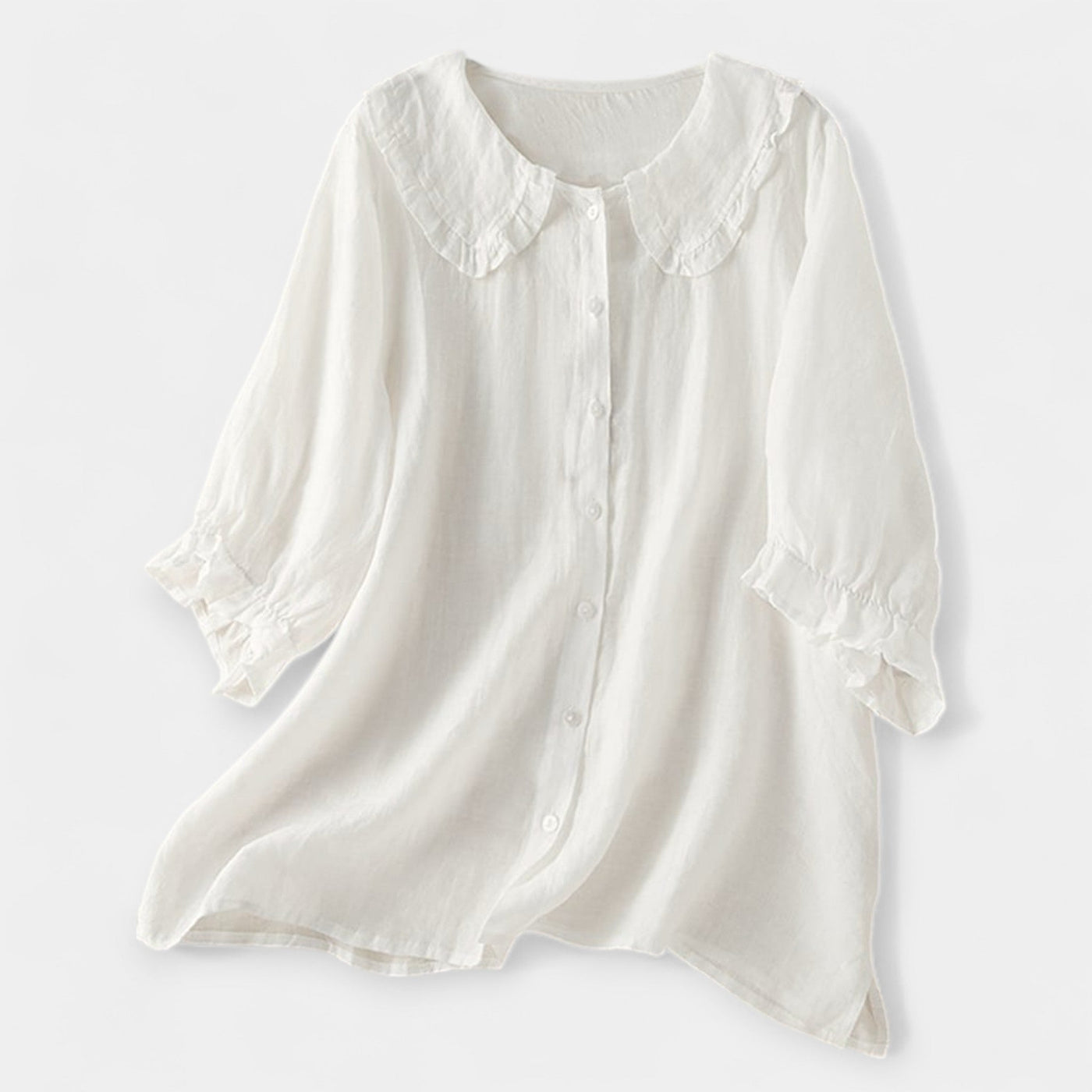 Shirt with ruffles and collar