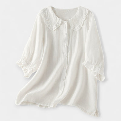 Shirt with ruffles and collar