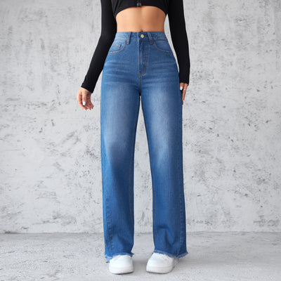 High-rise jeans with wide legs