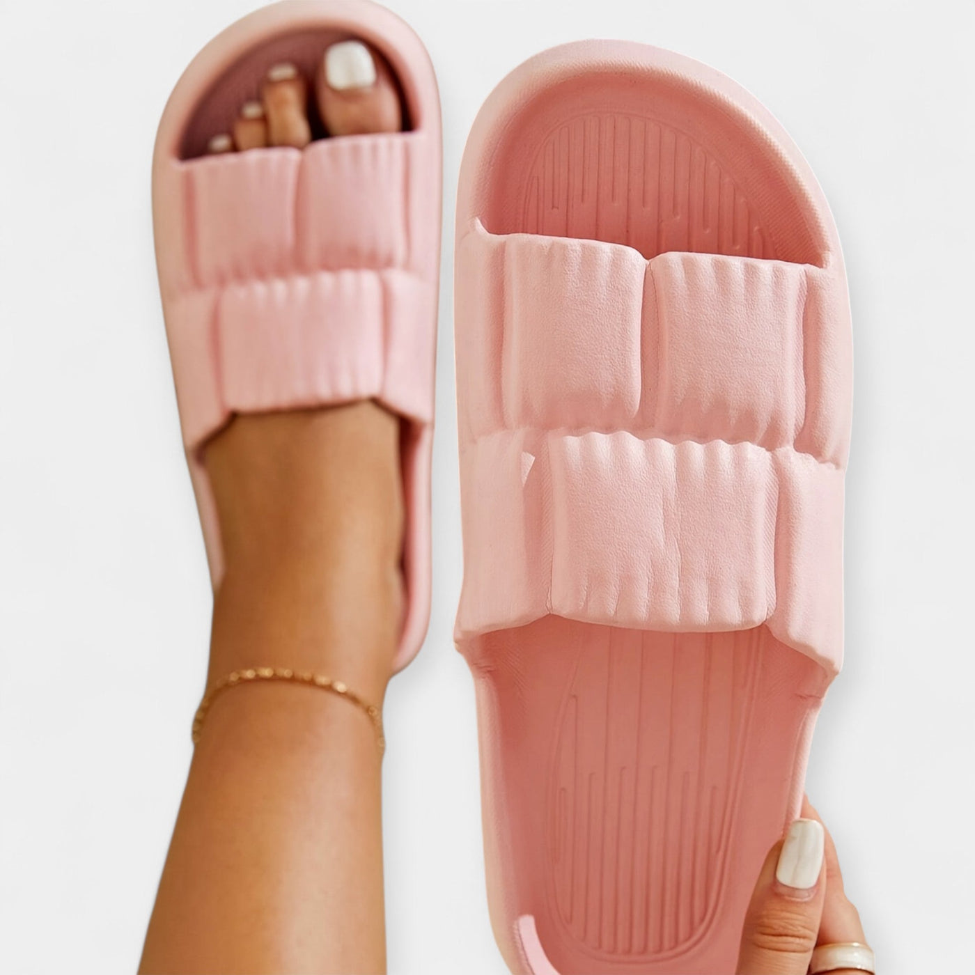 Padded Texture Comfort Slide Sandals