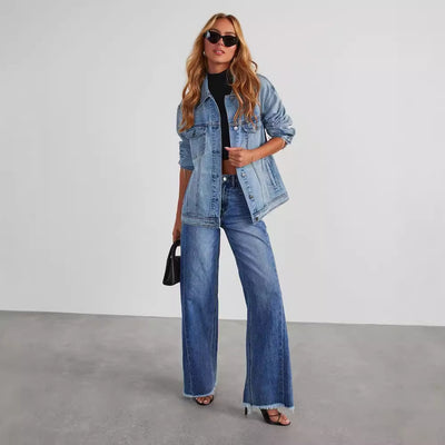 High-waisted Straight Fit Jeans
