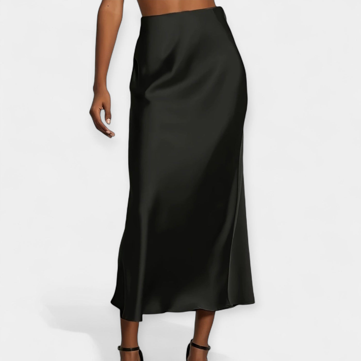 High-waisted midi skirt