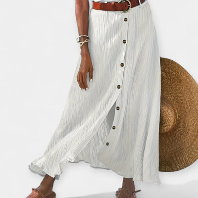 Sheer midi skirt with ripped detail