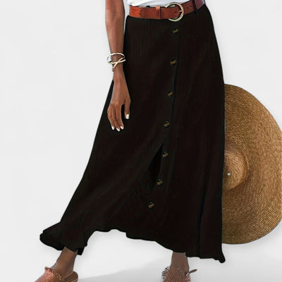 Sheer midi skirt with ripped detail