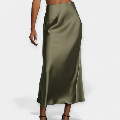 High-waisted midi skirt