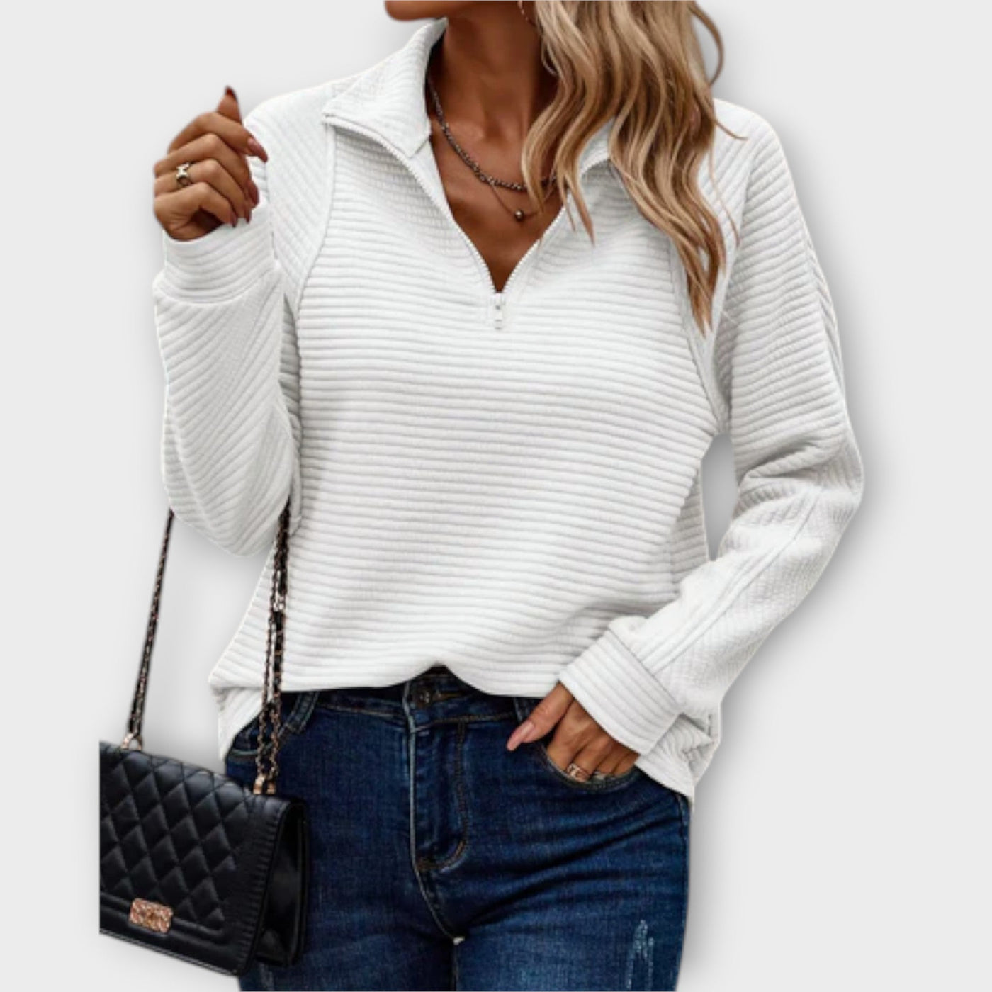 Half-length zipped sweater