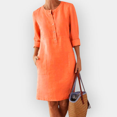 Elegantly simple cotton midi dress