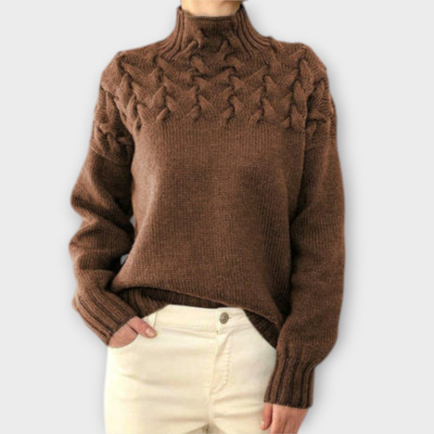 Sweater with knitting details