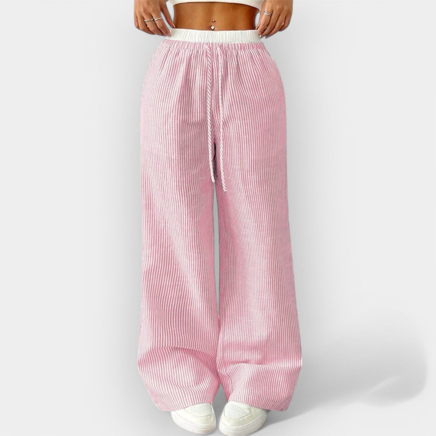 Wide striped trousers