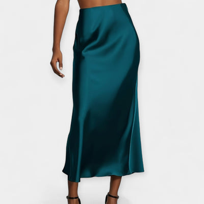 High-waisted midi skirt