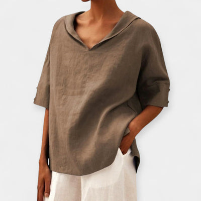 Loose-fitting linen blouse