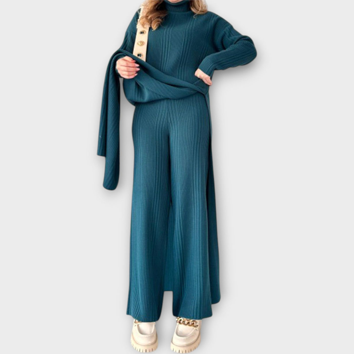 Knitted maxi dress with a loose cut
