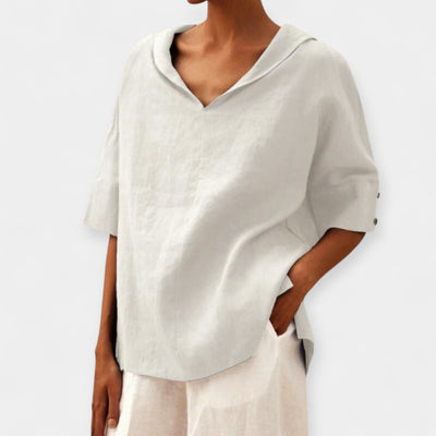 Loose-fitting linen blouse
