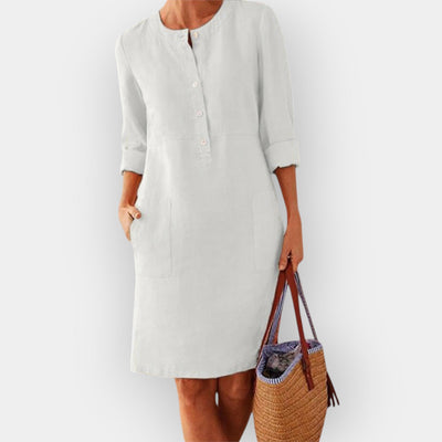 Elegantly simple cotton midi dress