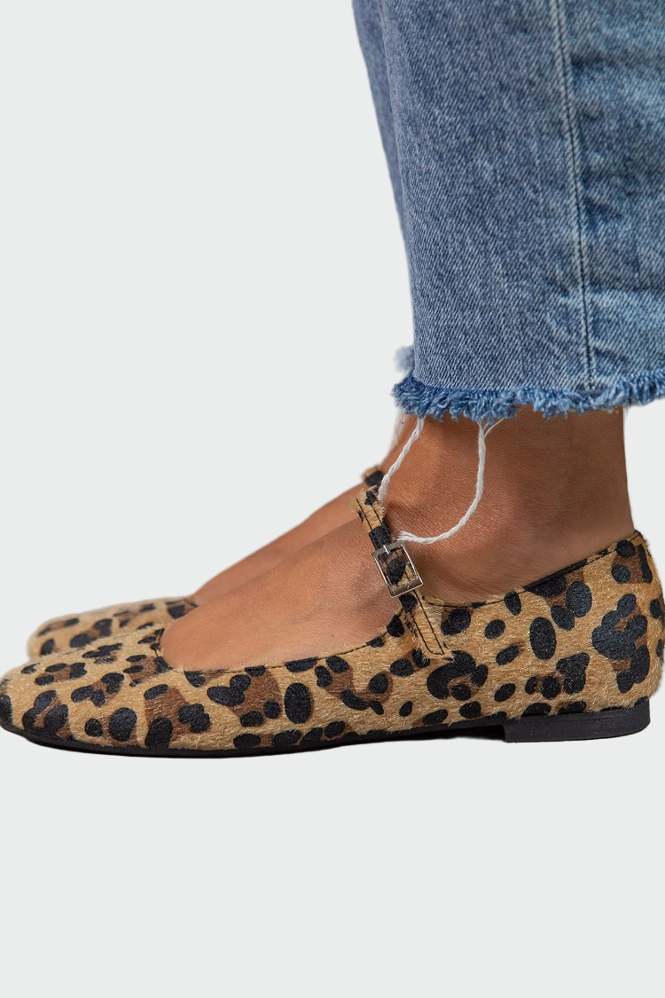 Animal print flats