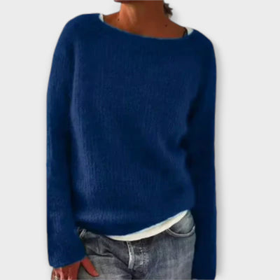 Solid color knitted sweater