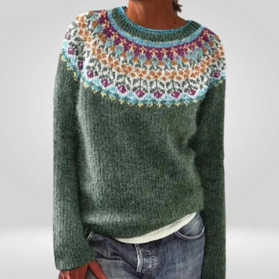 Knitted sweater with a pattern