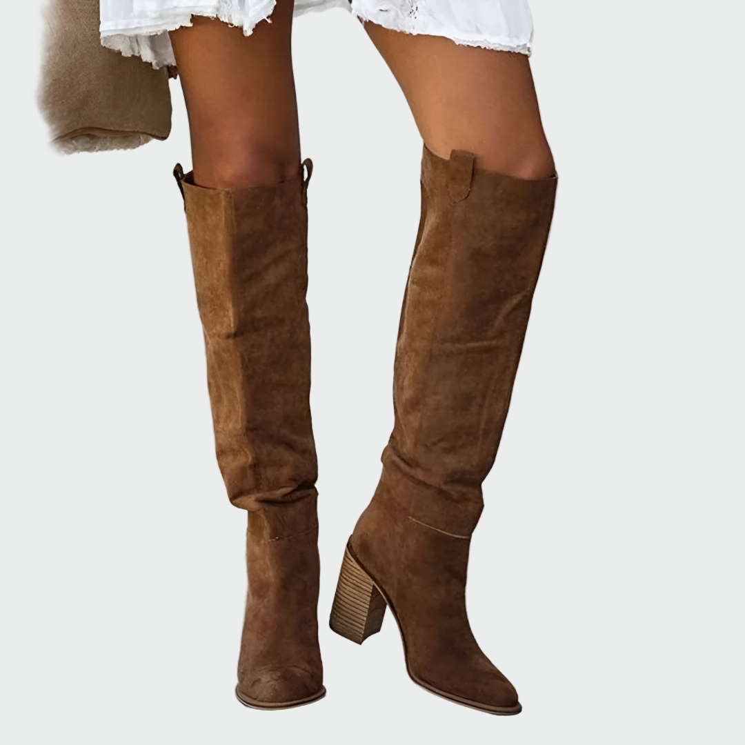 Suede knee-high boots