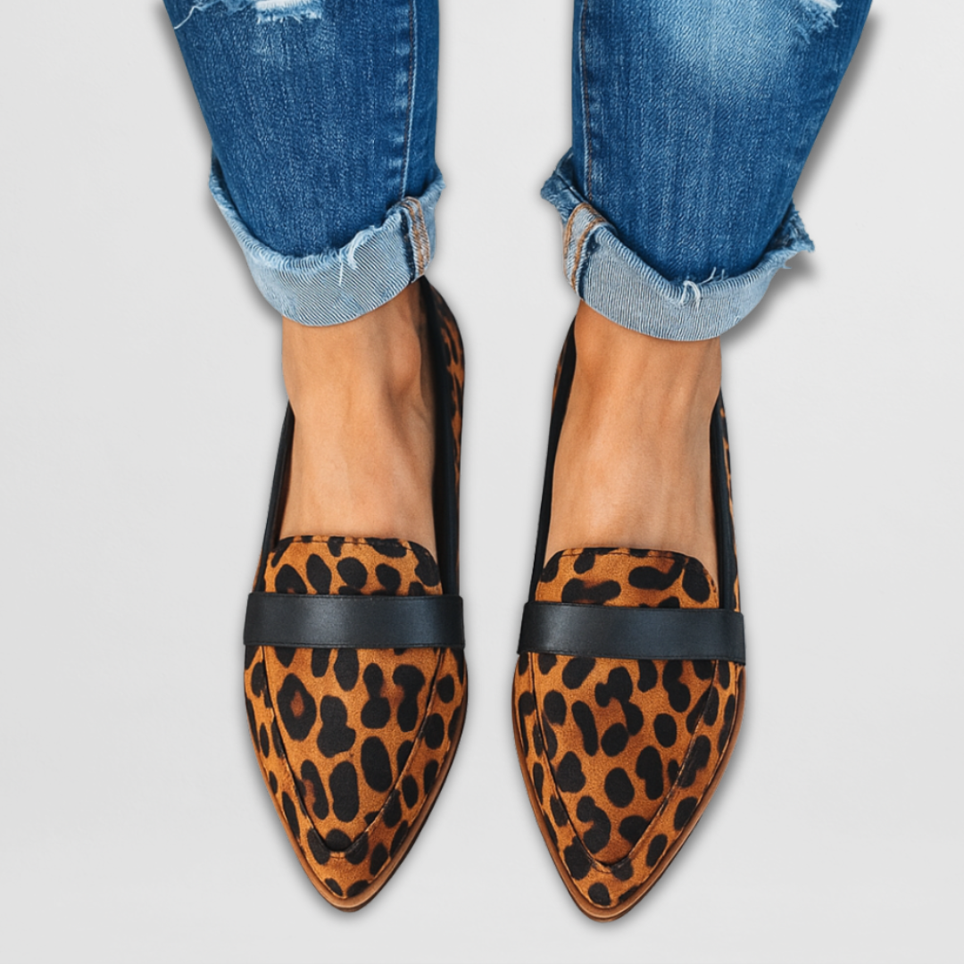 Chic Pointed-Toe Suede-Look Loafers