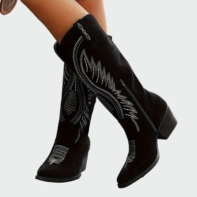 Stylish embroidered western boots