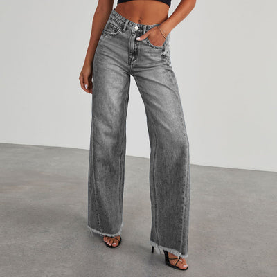 High-waisted Straight Fit Jeans