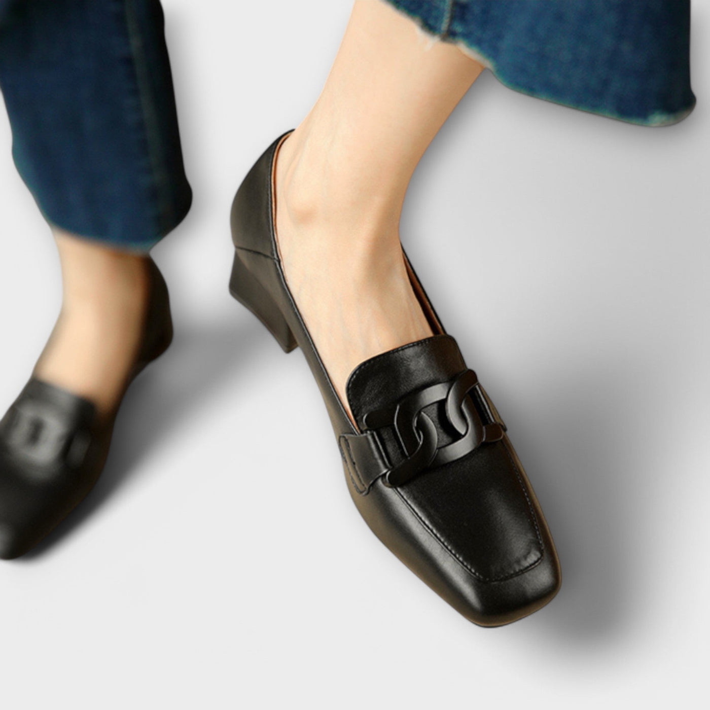 Comfortable square-toe loafers