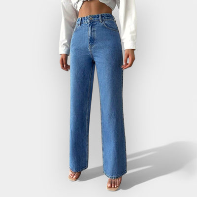 High-waisted wide trousers