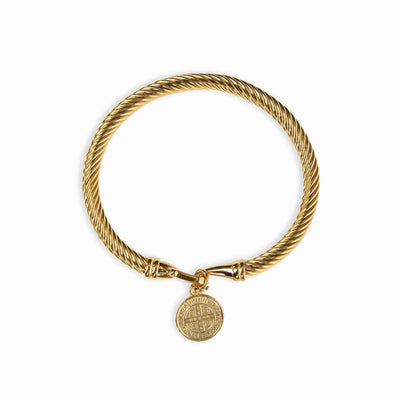 Golden bracelet with Saint Benedict charm