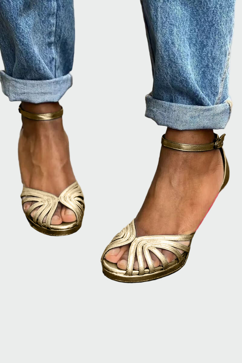 Two-tone heeled sandals