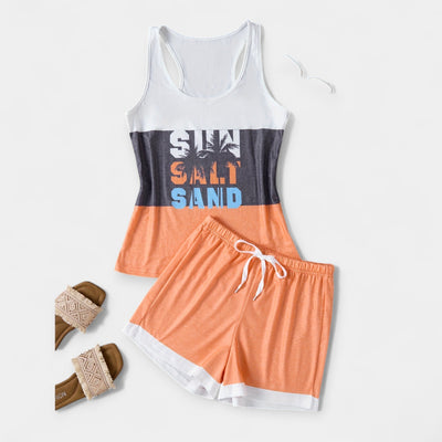 Summer palm tree shirt and shorts set