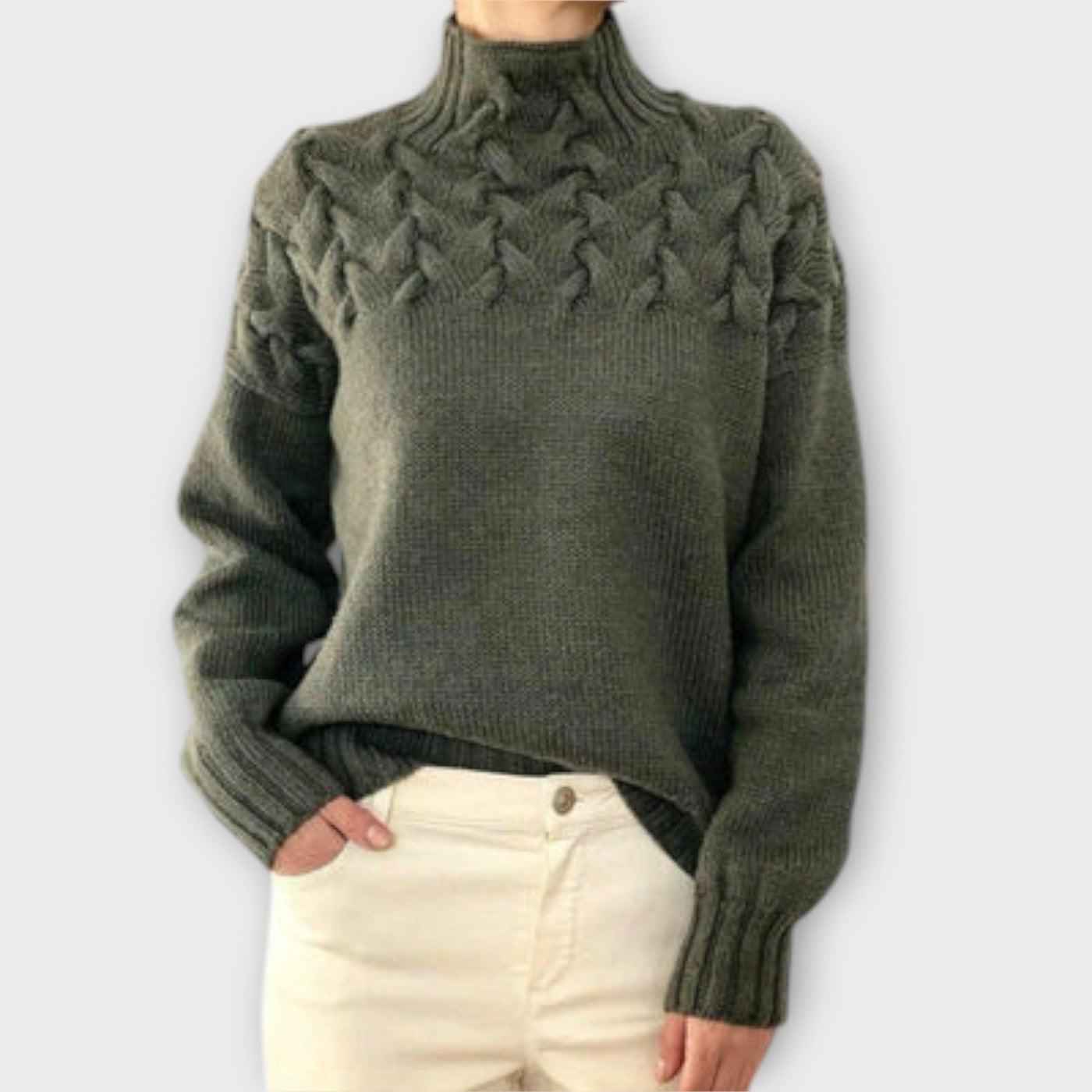 Sweater with knitting details