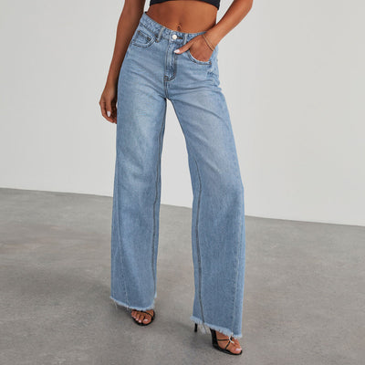High-waisted Straight Fit Jeans