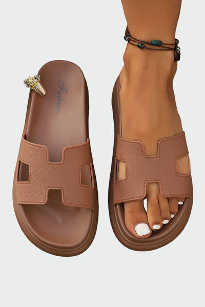 H-cutout sandals