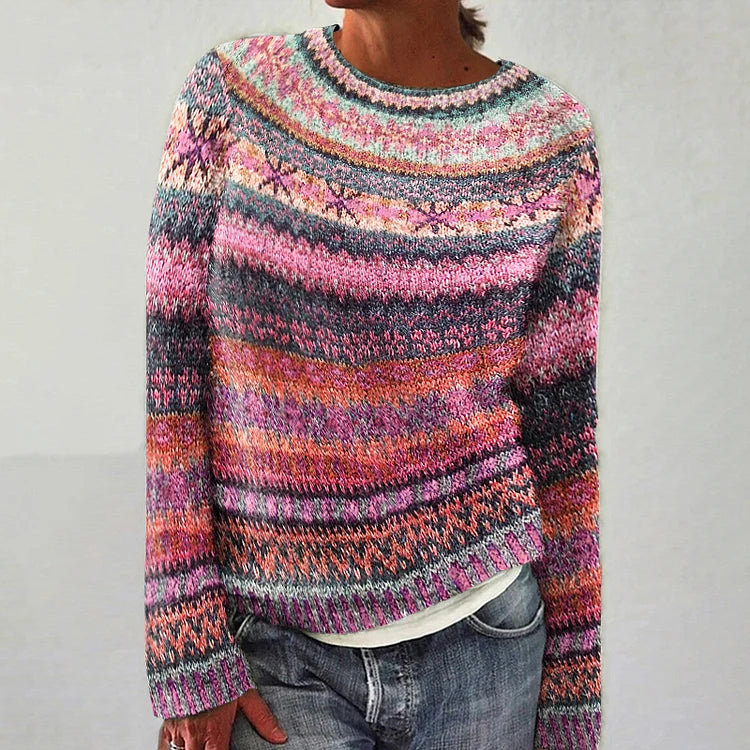 Knitted sweater with a unique pattern