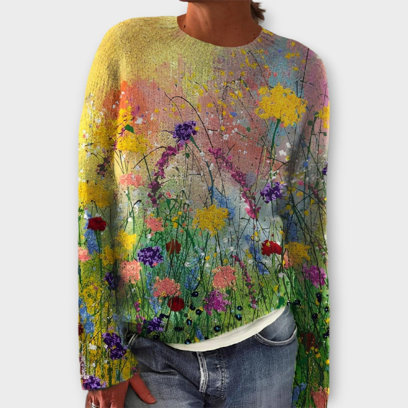 Sweater with flower design