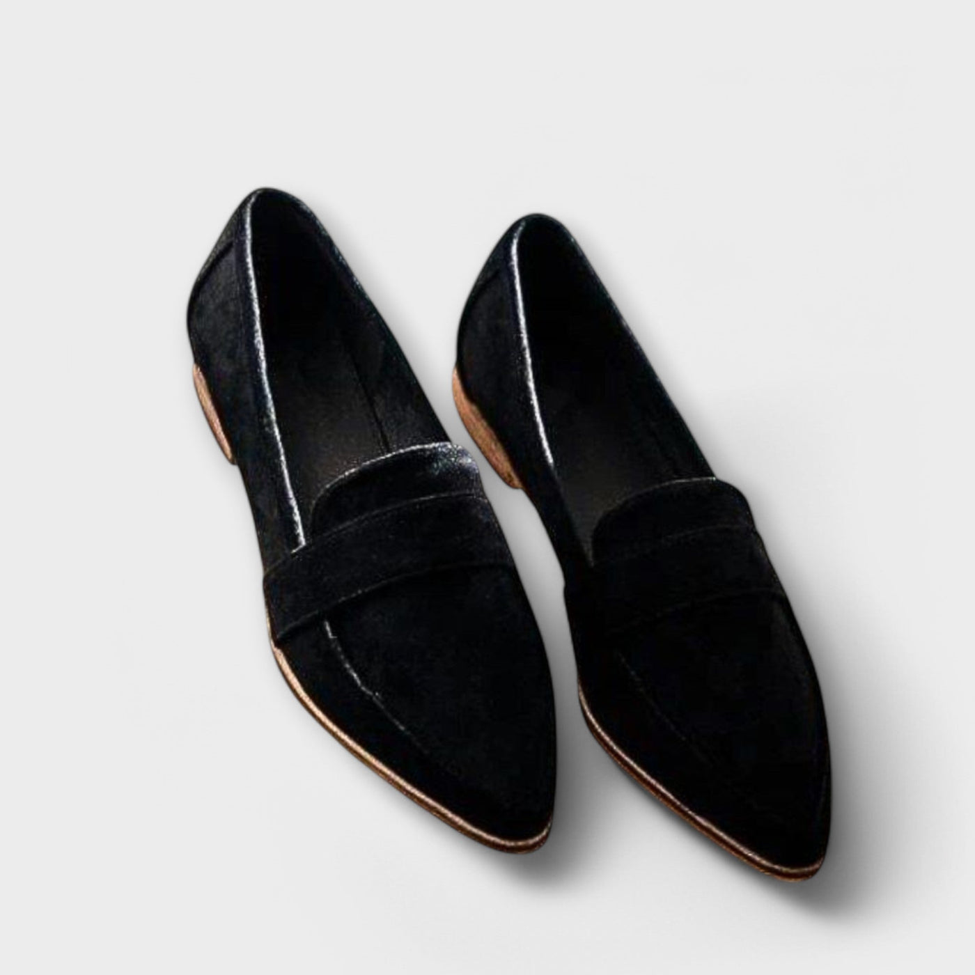 Sleek Suede-Look Pointed-Toe Loafer Flats