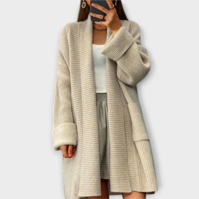 Long knitted cardigan
