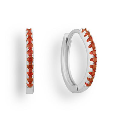 Hoop earrings with colored stones