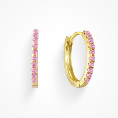 Hoop earrings with colored stones