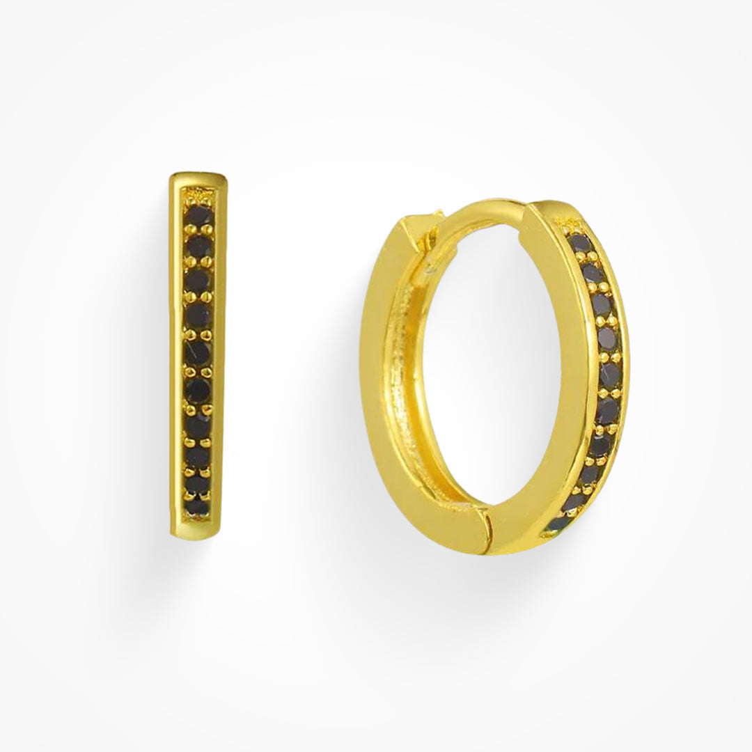 Hoop earrings with colored stones