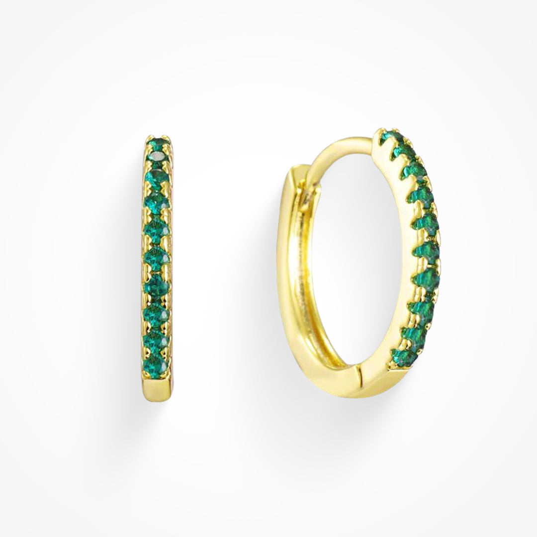 Hoop earrings with colored stones