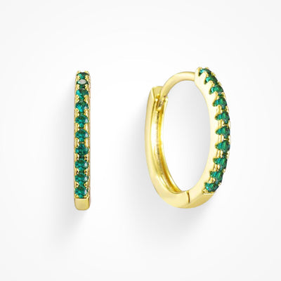 Hoop earrings with colored stones