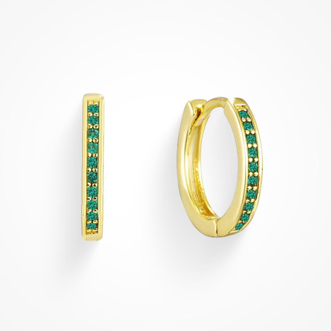 Hoop earrings with colored stones
