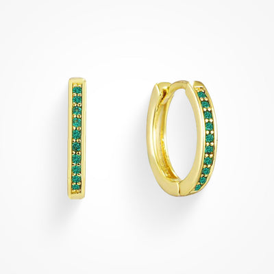 Hoop earrings with colored stones