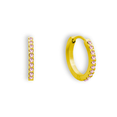Hoop earrings with colored stones