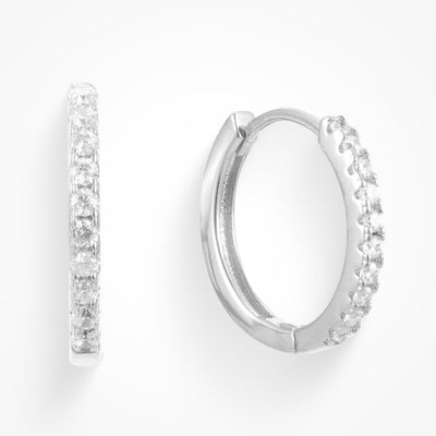 Hoop earrings with colored stones